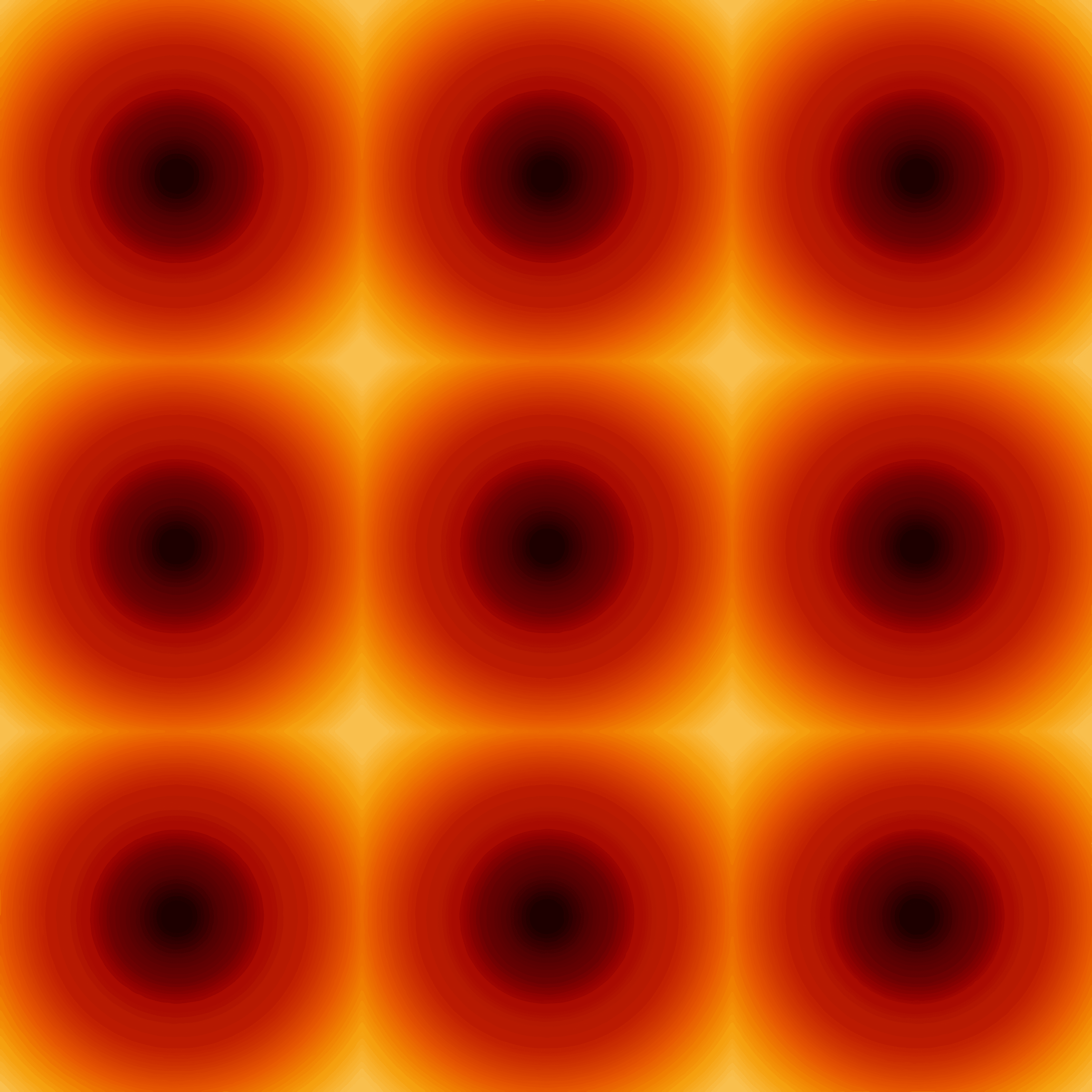 Glowing orange and red circle grid